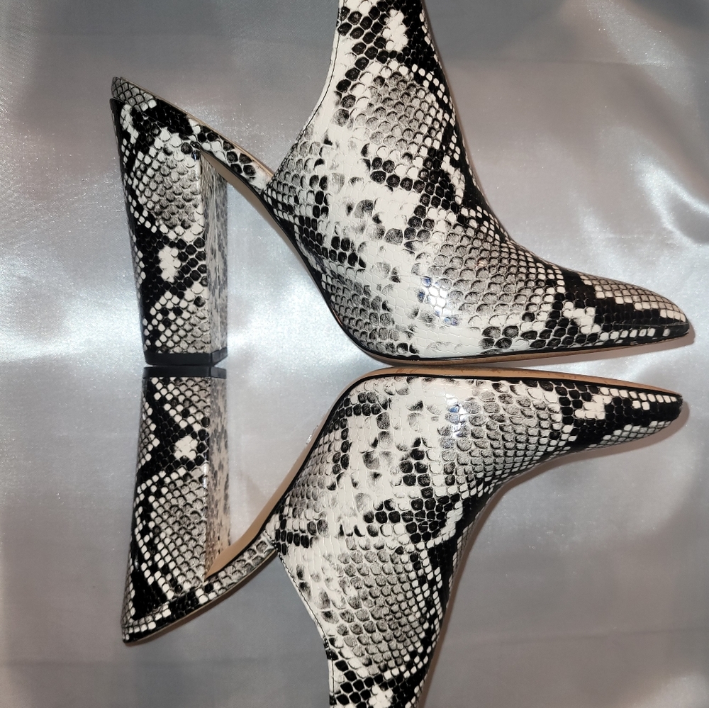 ALDO - Etalisien Black / White python high heel mule.